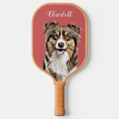 Aangepaste Border Collie Dog gepersonaliseerde tek Pickleball Paddle (Voorkant)