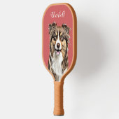 Aangepaste Border Collie Dog gepersonaliseerde tek Pickleball Paddle (Links)