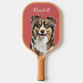 Aangepaste Border Collie Dog gepersonaliseerde tek Pickleball Paddle (Achterkant)