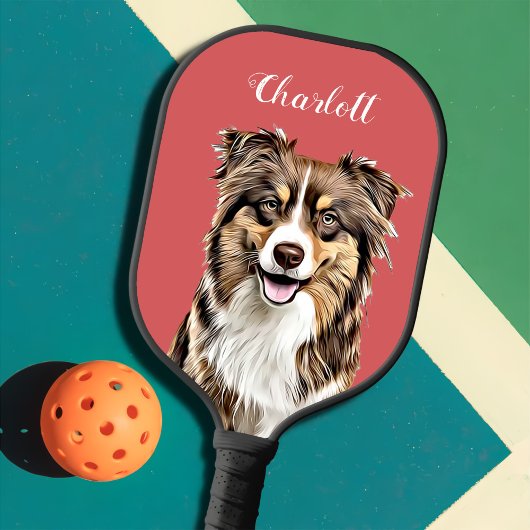 Aangepaste Border Collie Dog gepersonaliseerde tek Pickleball Paddle