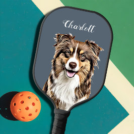 Aangepaste Border Collie Dog gepersonaliseerde tek Pickleball Paddle