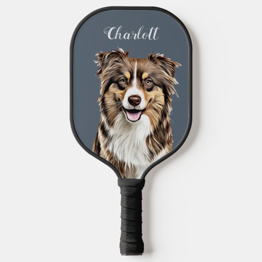 Aangepaste Border Collie Dog gepersonaliseerde tek Pickleball Paddle (Voorkant)