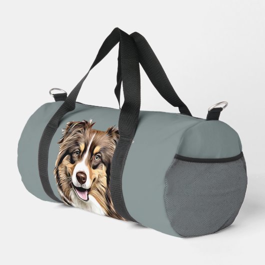 Aangepaste Border Collie Dog gepersonaliseerde tek Plunjezak (Rechterhoek)