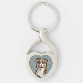 Aangepaste Border Collie Dog gepersonaliseerde tek Sleutelhanger (Voorkant)