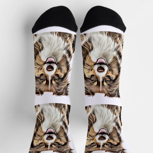 Aangepaste Border Collie Dog gepersonaliseerde tek Sokken (Top)