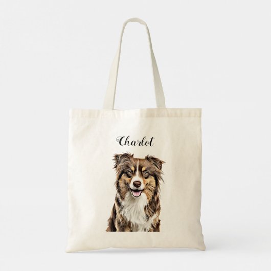 Aangepaste Border Collie Dog gepersonaliseerde tek Tote Bag (Achterkant)