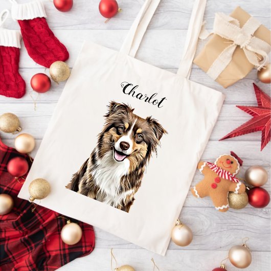 Aangepaste Border Collie Dog gepersonaliseerde tek Tote Bag