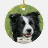 Aangepaste Border Collie-hondsfoto Keramisch Ornament (Voorkant)