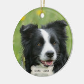 Aangepaste Border Collie-hondsfoto Keramisch Ornament (Links)