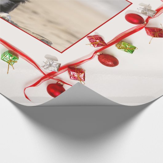 aangepaste Border Collie Kerst inpakpapier (Hoek)