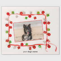 aangepaste Border Collie Kerst inpakpapier