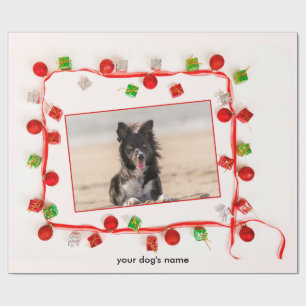 aangepaste Border Collie Kerst inpakpapier