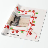 aangepaste Border Collie Kerst inpakpapier (Uitgerold)