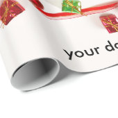 aangepaste Border Collie Kerst inpakpapier (Rol Hoek)