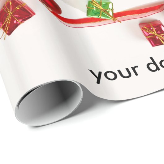 aangepaste Border Collie Kerst inpakpapier (Rol Hoek)