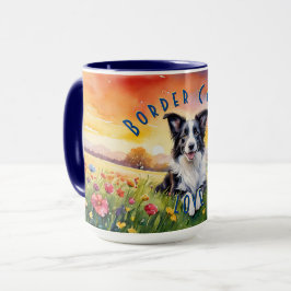 Aangepaste Border Collie Mok, personaliseer uw SIP Mok