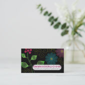 Aangepaste borduurnaainaainaaibloemen visitekaartje (Staand voorkant)
