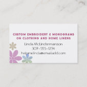 Aangepaste borduurnaainaainaaibloemen visitekaartje (Achterkant)