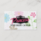 Aangepaste borduurnaainaainaaibloemen visitekaartje (Voorkant)