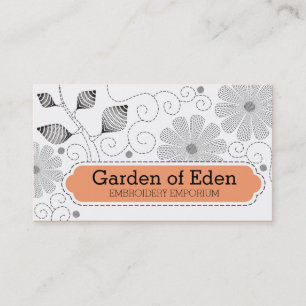 Aangepaste borduurnaainaainaaibloemen visitekaartje