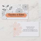 Aangepaste borduurnaainaainaaibloemen visitekaartje (Voorkant / Achterkant)