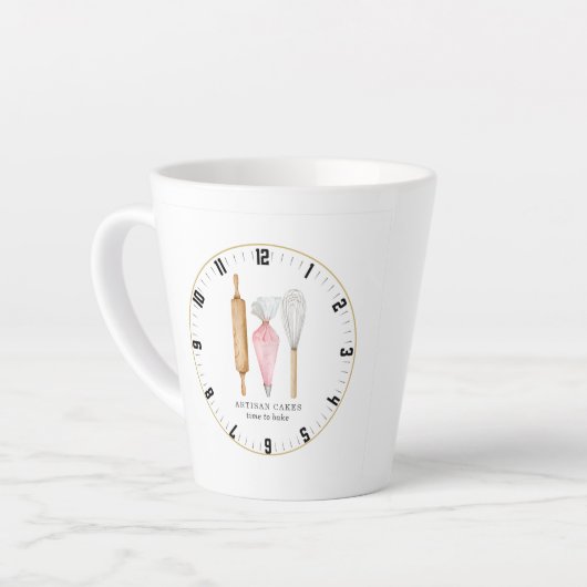 Aangepaste borsteltijd voor gebak latte mok (Linkerhoek)