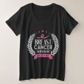 Aangepaste borstkanker overlevingsbekendheid sinds grote maat t-shirt (Design voorkant)