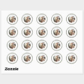 Aangepaste bos groen geruite rustieke foto kerst ronde sticker (Vel)