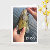 Aangepaste bos Vist Humor op zaterdag Kaart (Gele Bloem)