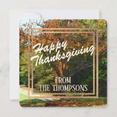 Aangepaste bos Waterverf Happy Thanksgiving Feestdagenkaart (Voorkant)