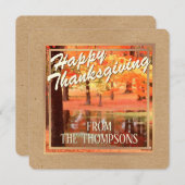 Aangepaste bos Waterverf Happy Thanksgiving Feestdagenkaart (Voorkant / Achterkant)