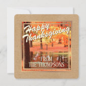 Aangepaste bos Waterverf Happy Thanksgiving Feestdagenkaart (Voorkant)