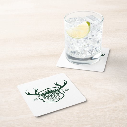 Aangepaste boscabine kartonnen onderzetters (Insitu)