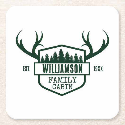 Aangepaste boscabine kartonnen onderzetters (Voorkant)