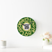 Aangepaste bosgroene geometrische wandklok (Huis)
