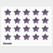 Aangepaste bosgroene roze schalen stertikkers ster sticker (Vel)