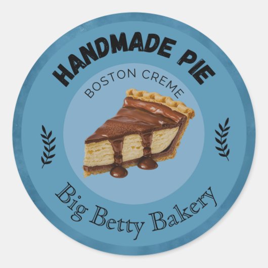 Aangepaste Boston Cream Pie Labels | gepersonalise (Voorkant)