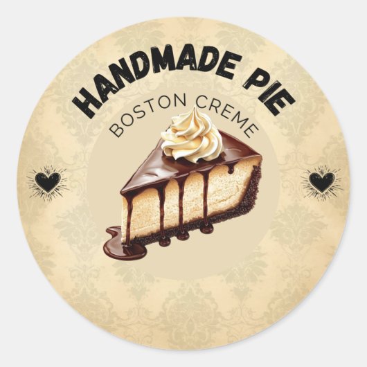 Aangepaste Boston Cream Pie Labels | gepersonalise (Voorkant)