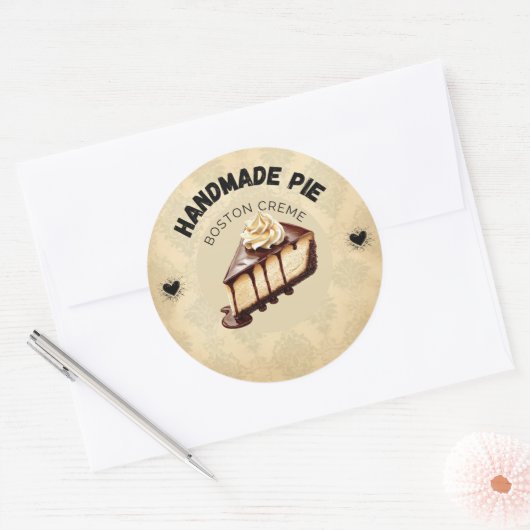 Aangepaste Boston Cream Pie Labels | gepersonalise (Envelop)