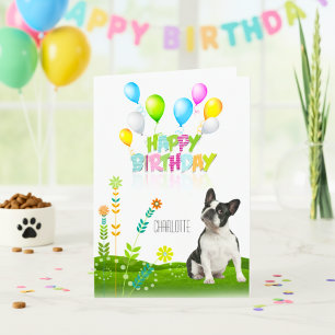 Aangepaste Boston Terrier Birthday Card Kaart