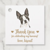 Aangepaste Boston Terrier-hond-huwelijksgunstlabel Bedankjes Labels (Voorkant)