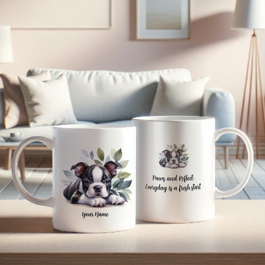 Aangepaste Boston Terrier Mok met Inspirerend offe