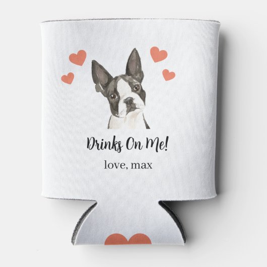 Aangepaste Boston Terrier Pet Wedding Koelbox Blikjeskoeler (Voorkant)