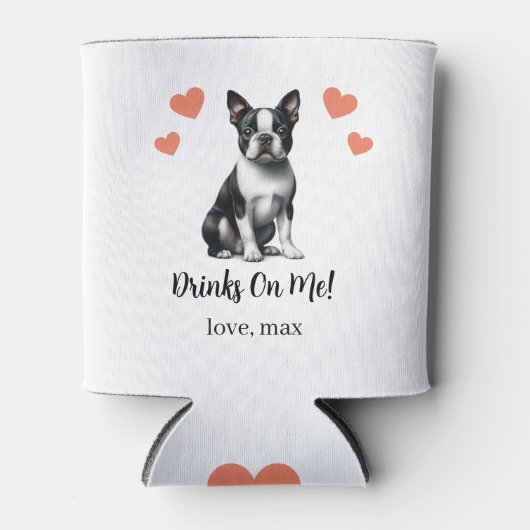Aangepaste Boston Terrier Pet Wedding Koelbox Blikjeskoeler (Voorkant)