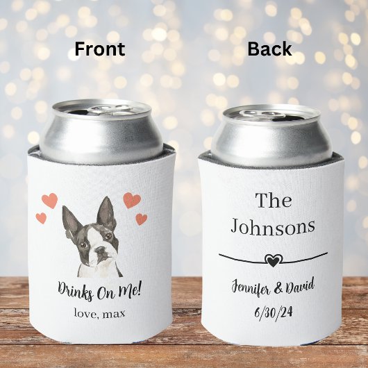 Aangepaste Boston Terrier Pet Wedding Koelbox Blikjeskoeler