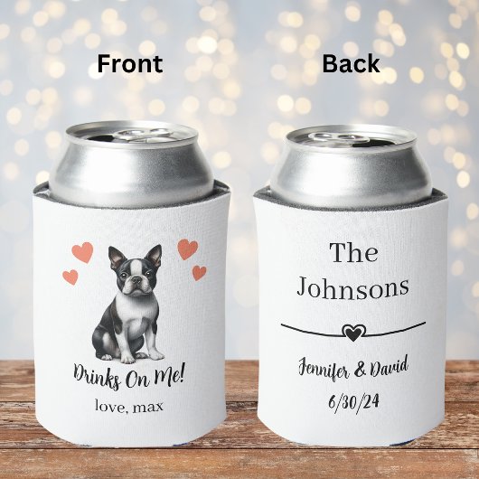 Aangepaste Boston Terrier Pet Wedding Koelbox Blikjeskoeler