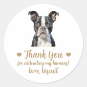 Aangepaste Boston Terrier Wedding Favoriet Sticker (Voorkant)