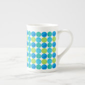 Aangepaste bot China Mok, Blue Moons Grid Pattern Porselein Kop (Rechts)