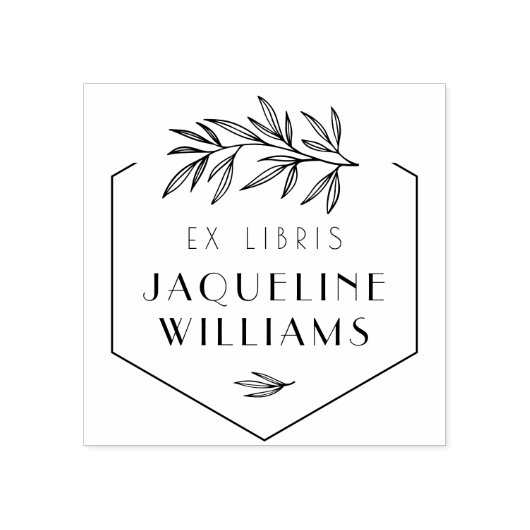 Aangepaste Botanische Bibliotheek Boek Ex Libris B Rubberstempel (Afrduk)