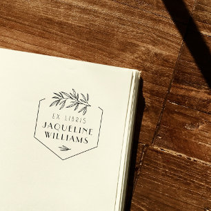 Aangepaste Botanische Bibliotheek Boek Ex Libris B Rubberstempel